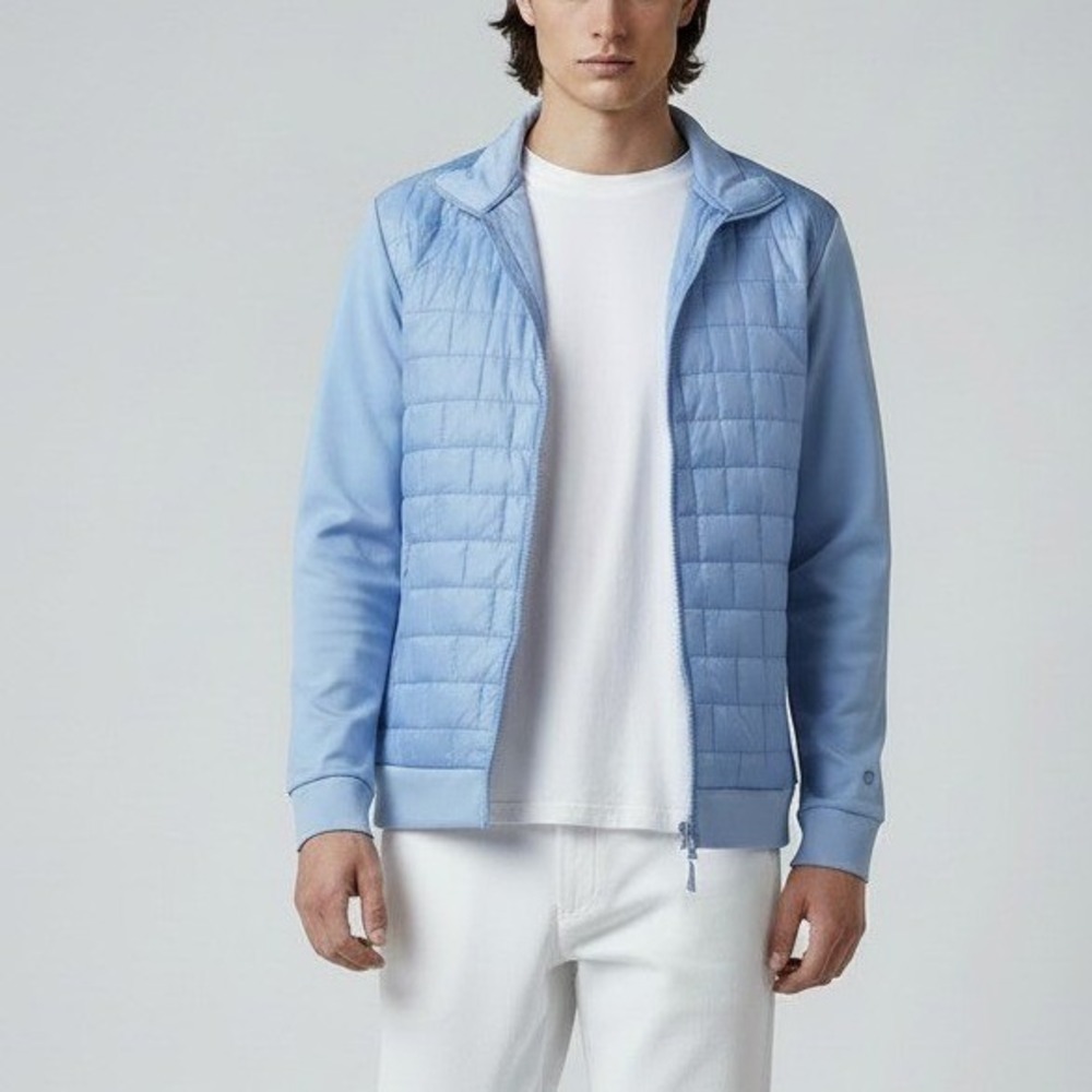 IBKUL Mens‎ MegaHeat RX Insulated Jacket Peri Blue Quilted Hybrid Puffer Medium